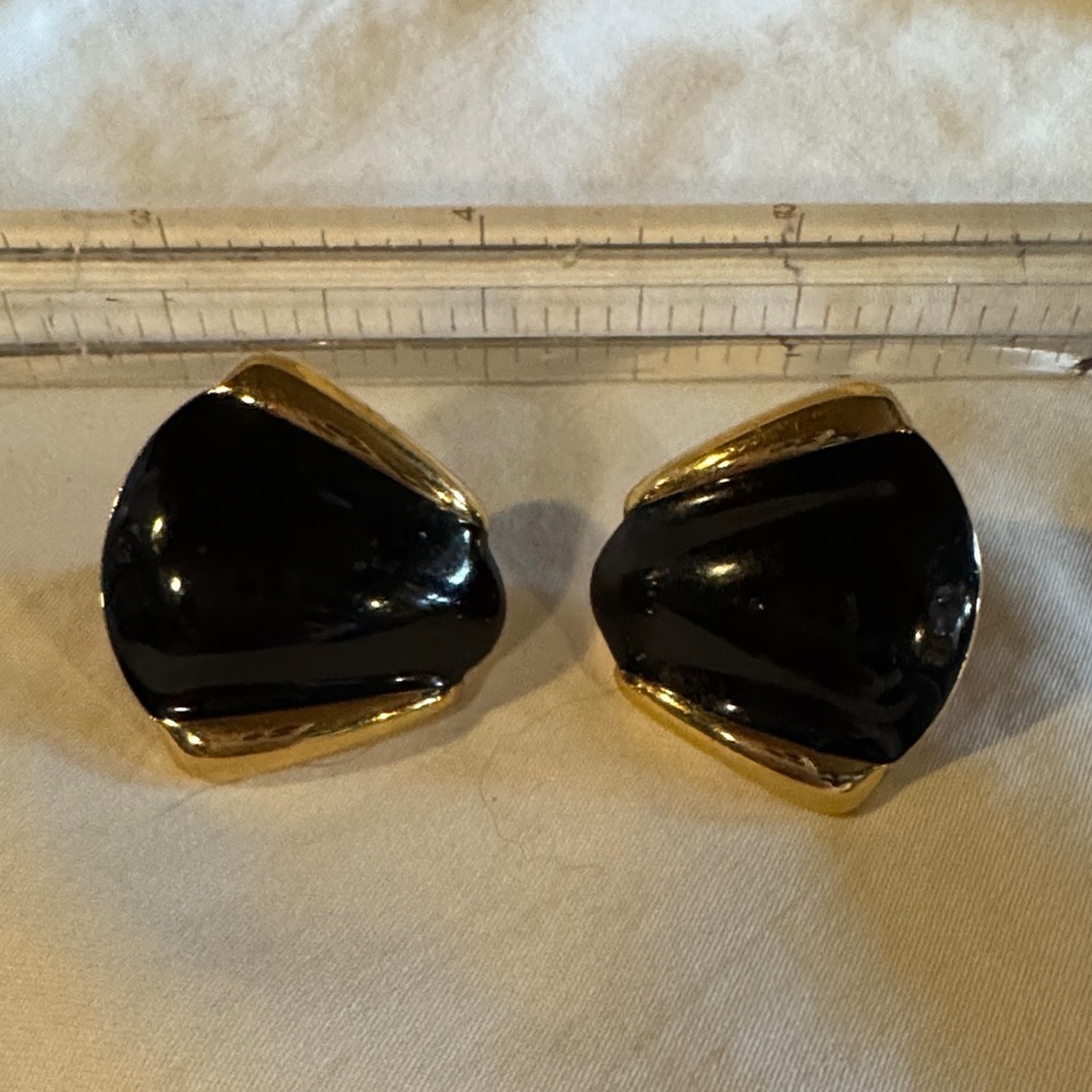 Monet Blue and Gold Clip-On Earrings